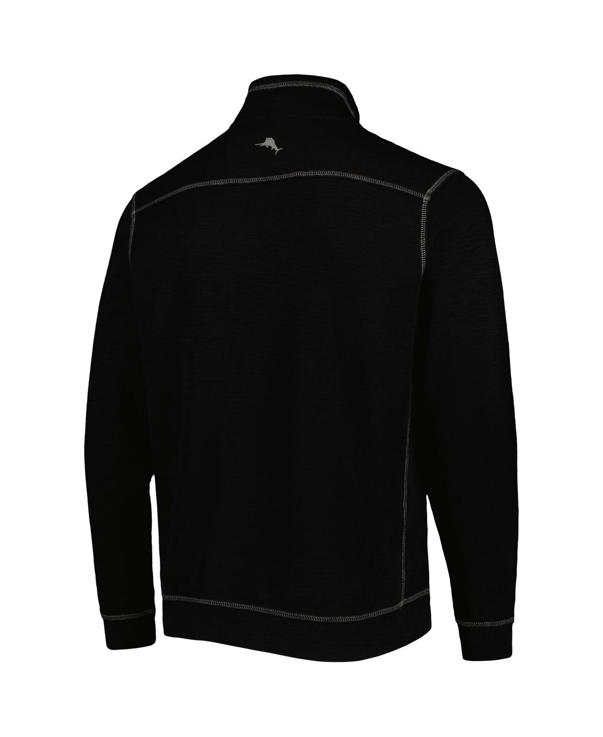 Tommy Bahama Men's Black Florida State Seminoles Sport Tobago Bay Tri-blend Mock Neck Half-zip Jacket In Black