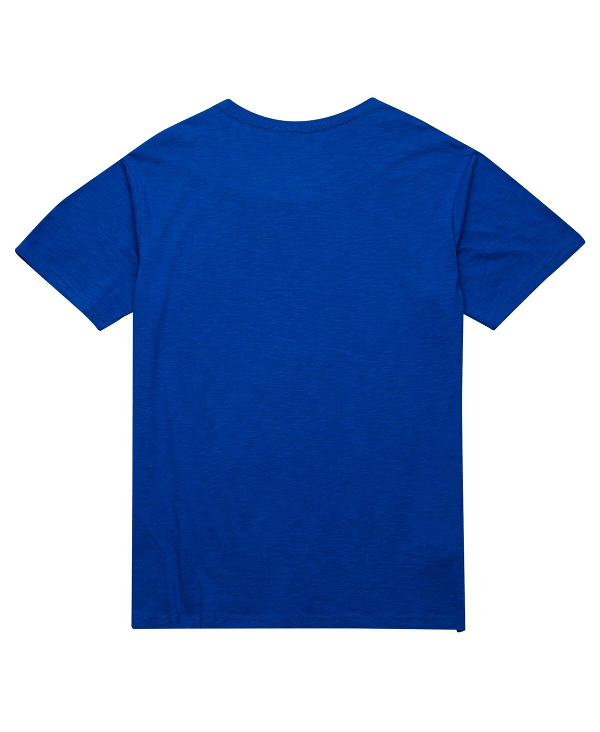 Mitchell & Ness Men's Blue New York Knicks Hardwood Classics Felt Applique Slub T-shirt In Blue