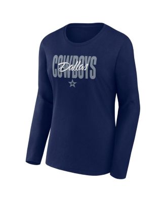 Women's Navy Dallas Cowboys Long Sleeve Scoop Neck T-Shirt