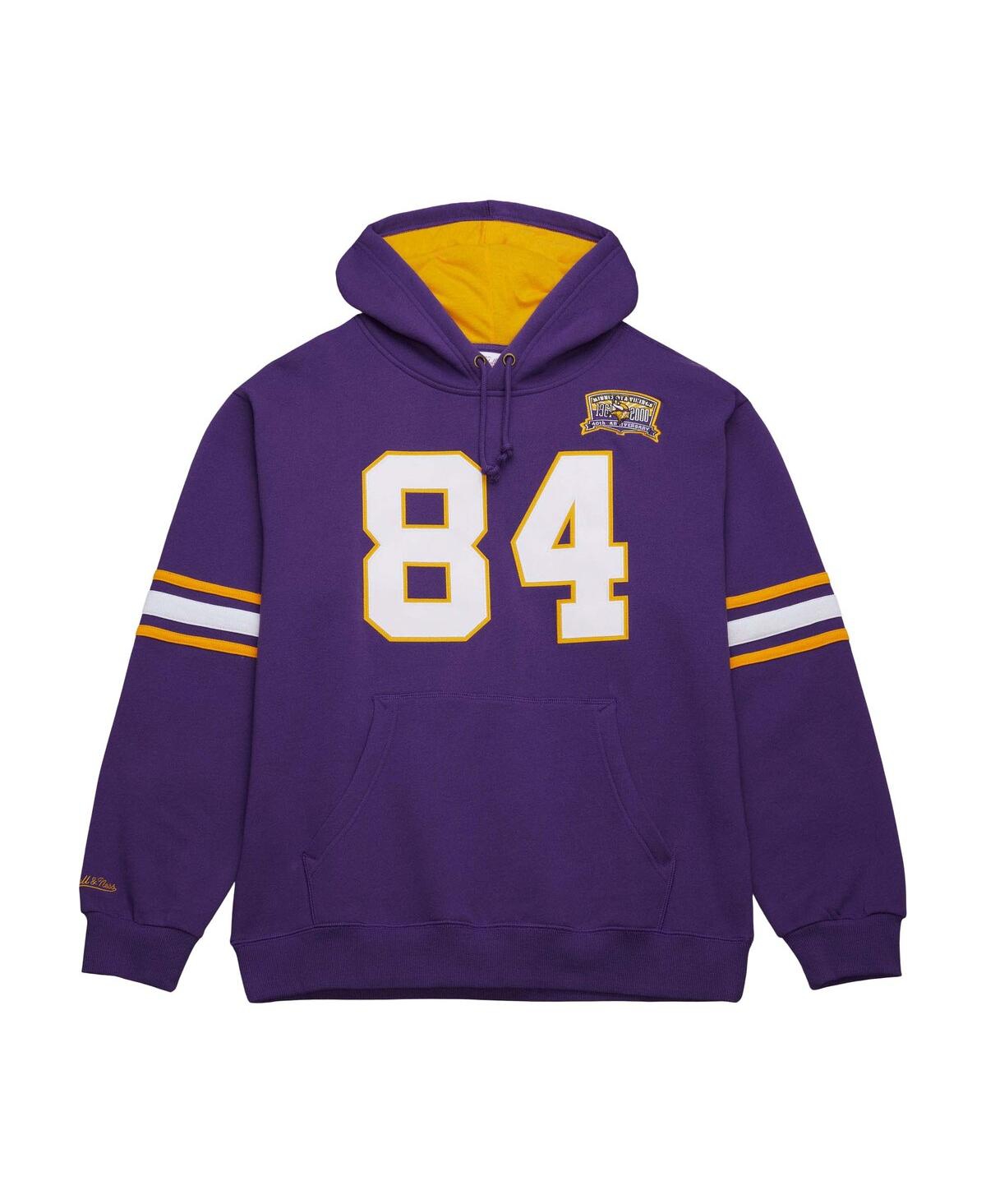 Mitchell & Ness Men's Purple Randy Moss Minnesota Vikings Retired Player Name Number Pullover Hoodie In Purple