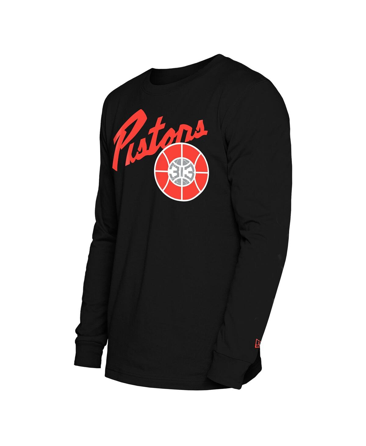 NEW ERA MEN'S BLACK DETROIT PISTONS 2024/25 CITY EDITION LONG SLEEVE T-SHIRT 