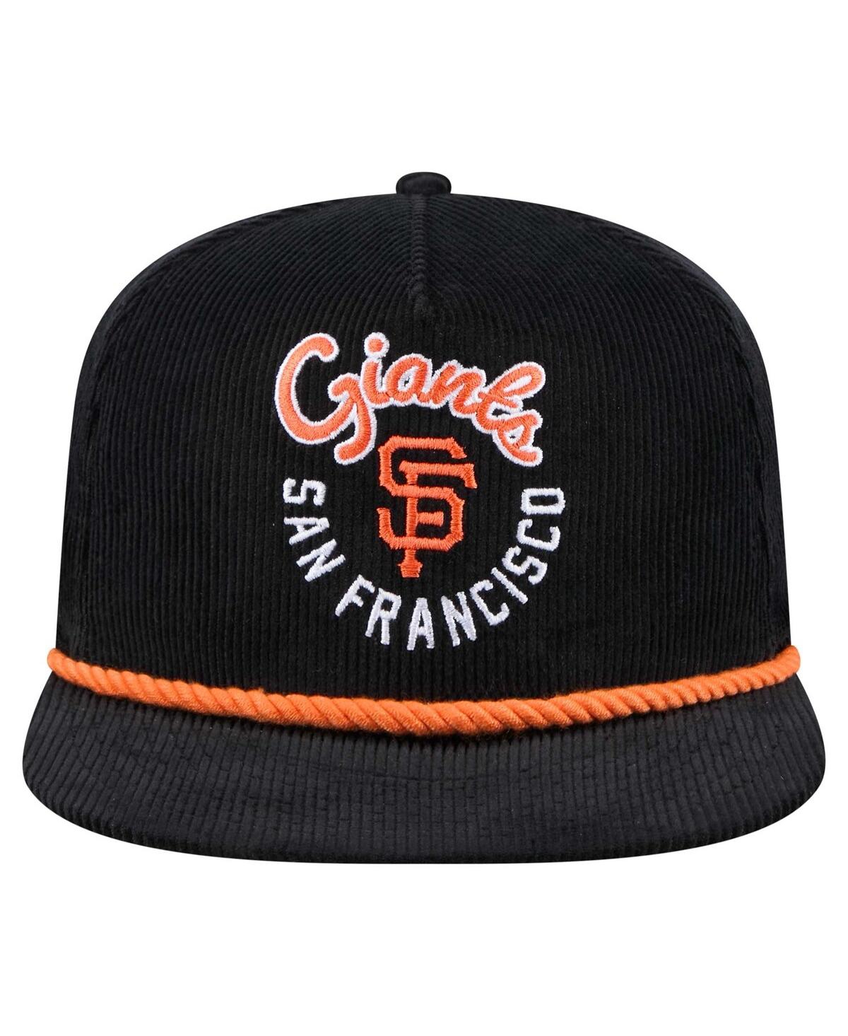 New Era Men's Black San Francisco Giants Full Circle Corduroy Golfer Adjustable Hat In Black