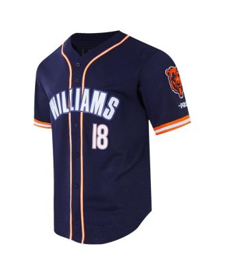 Men's Caleb Williams Navy Chicago Bears Mesh Button-Up Baseball Jersey