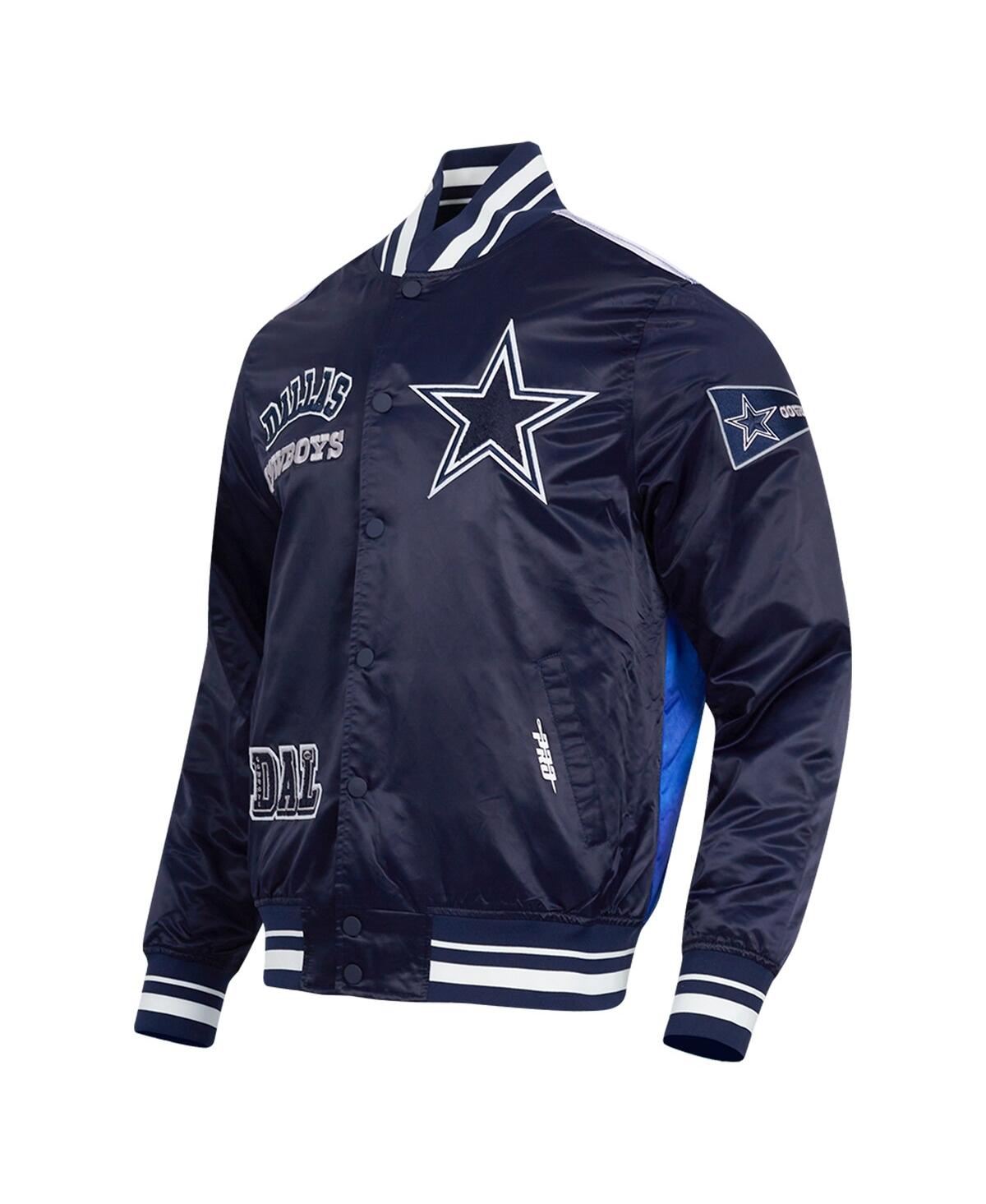 Pro Standard Men's Navy Dallas Cowboys Sublimated Satin Full-snap Jacket In Navy