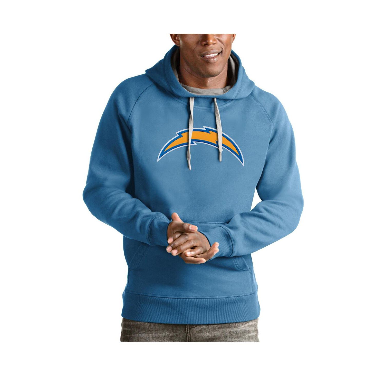 Men's Light Blue Los Angeles Chargers Victory Pullover Hoodie