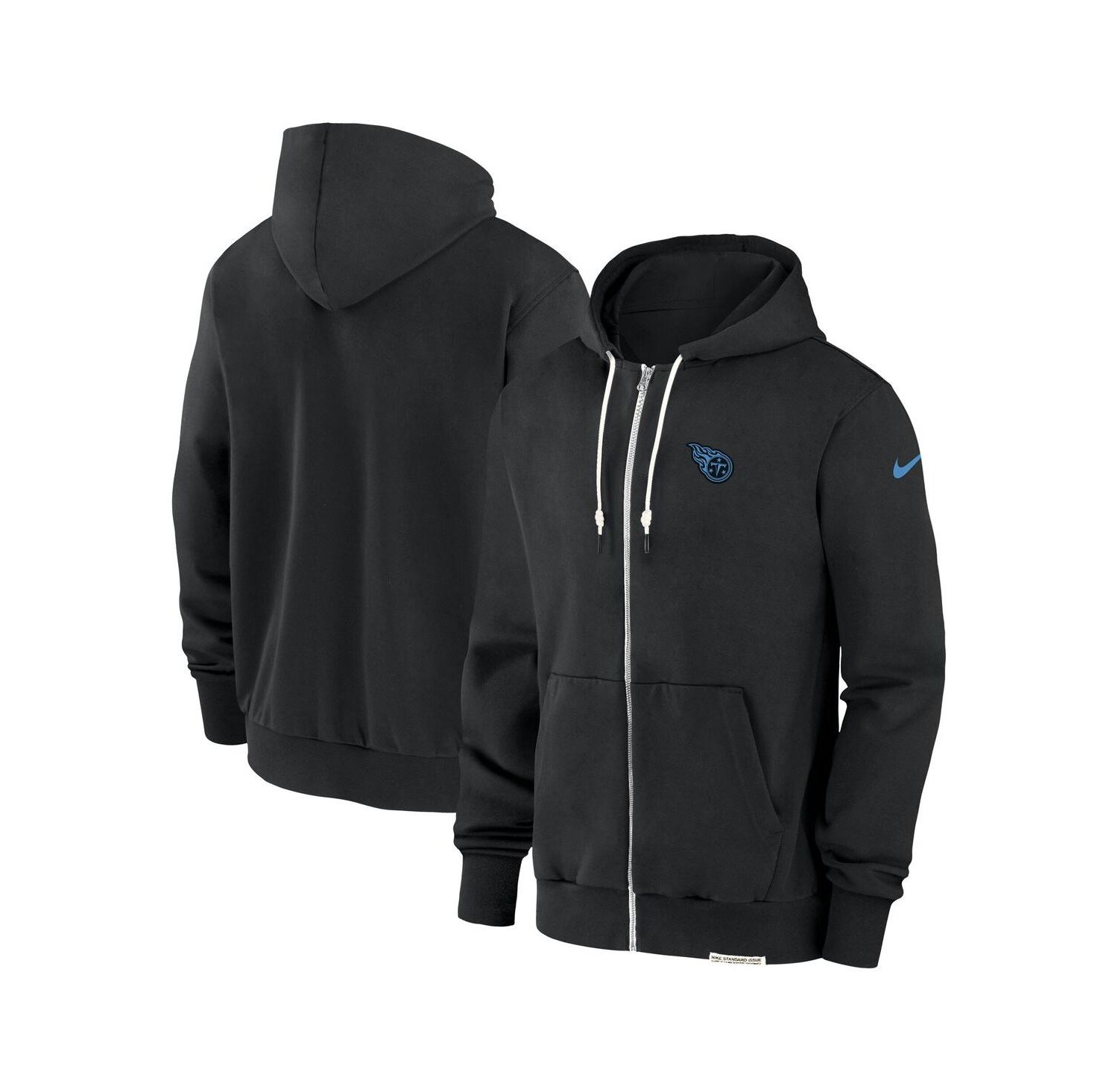 Men's Black Tennessee Titans Sideline Performance Full-Zip Hoodie Jacket