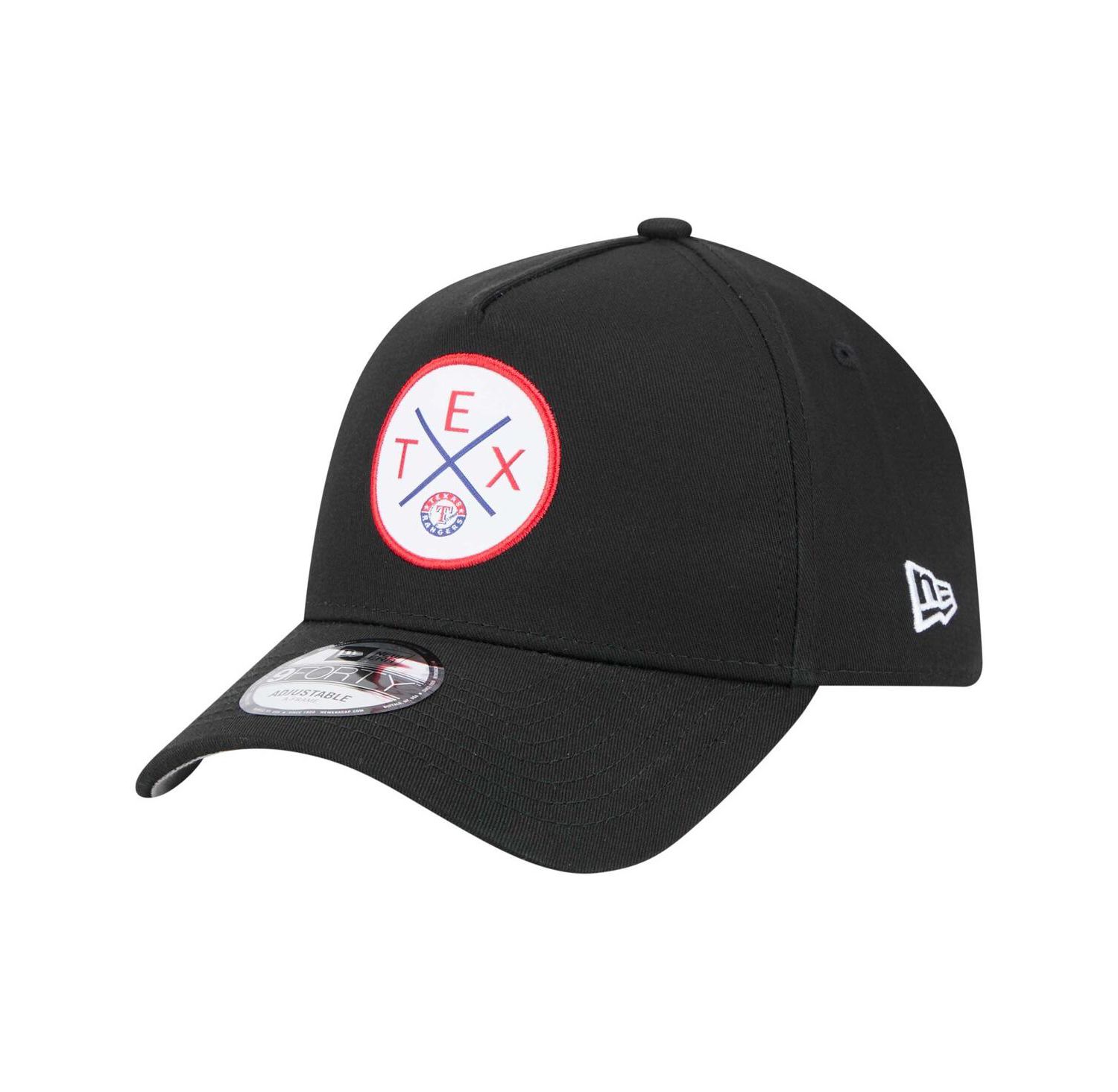 Men's Black Texas Rangers 9FORTY A-Frame Adjustable Hat