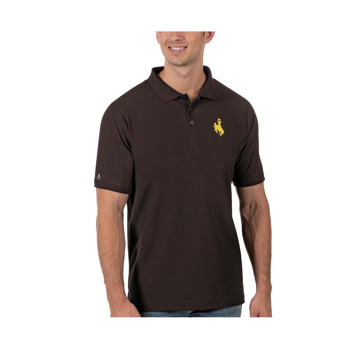 Men's Brown Wyoming Cowboys Legacy Pique Polo
