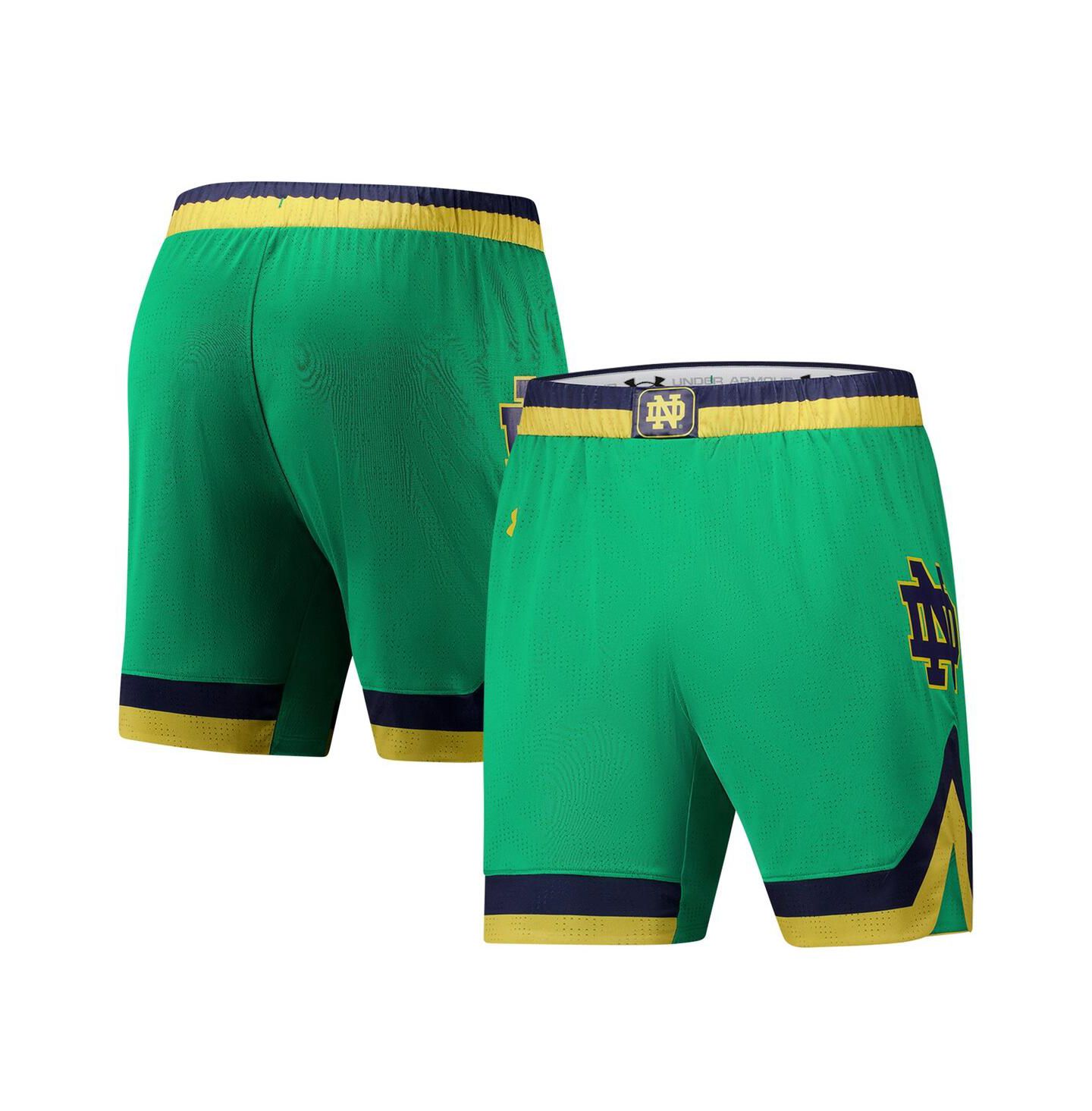 Мужские шорты Under Armour Green Notre Dame Fighting Irish Replica Basketball — фото 1