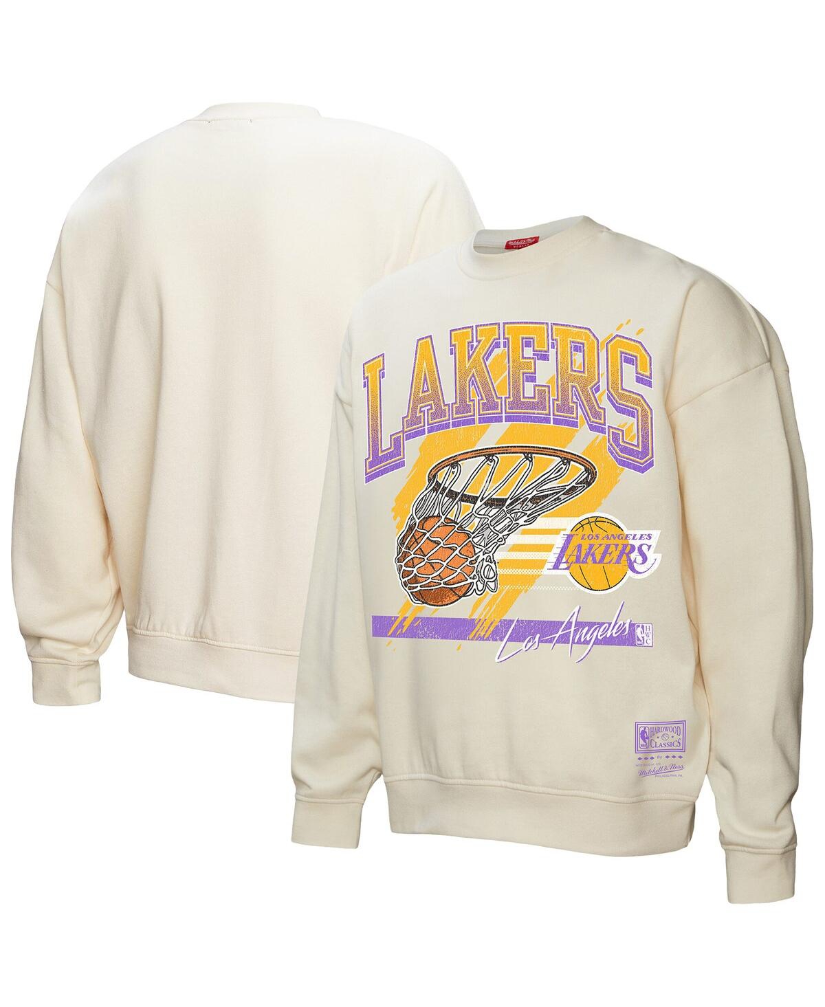Women's Cream Los Angeles Lakers Brush Bucket Pullover Sweatshirt - Cream