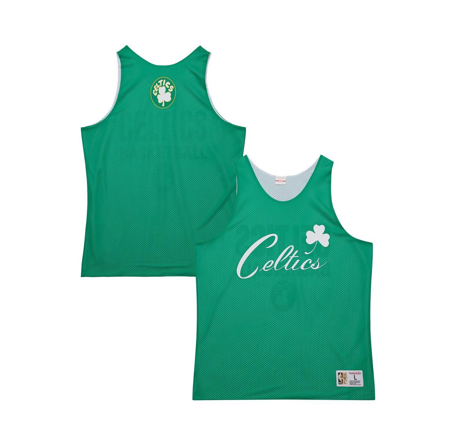 Men's Kelly Green Boston Celtics Hardwood Classics Reversible Mesh Practice Jersey