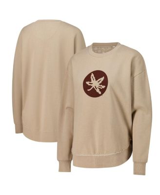 Pressbox - Women's  Tan Ohio State Buckeyes Poncho Fleece Pullover Sweatshirt