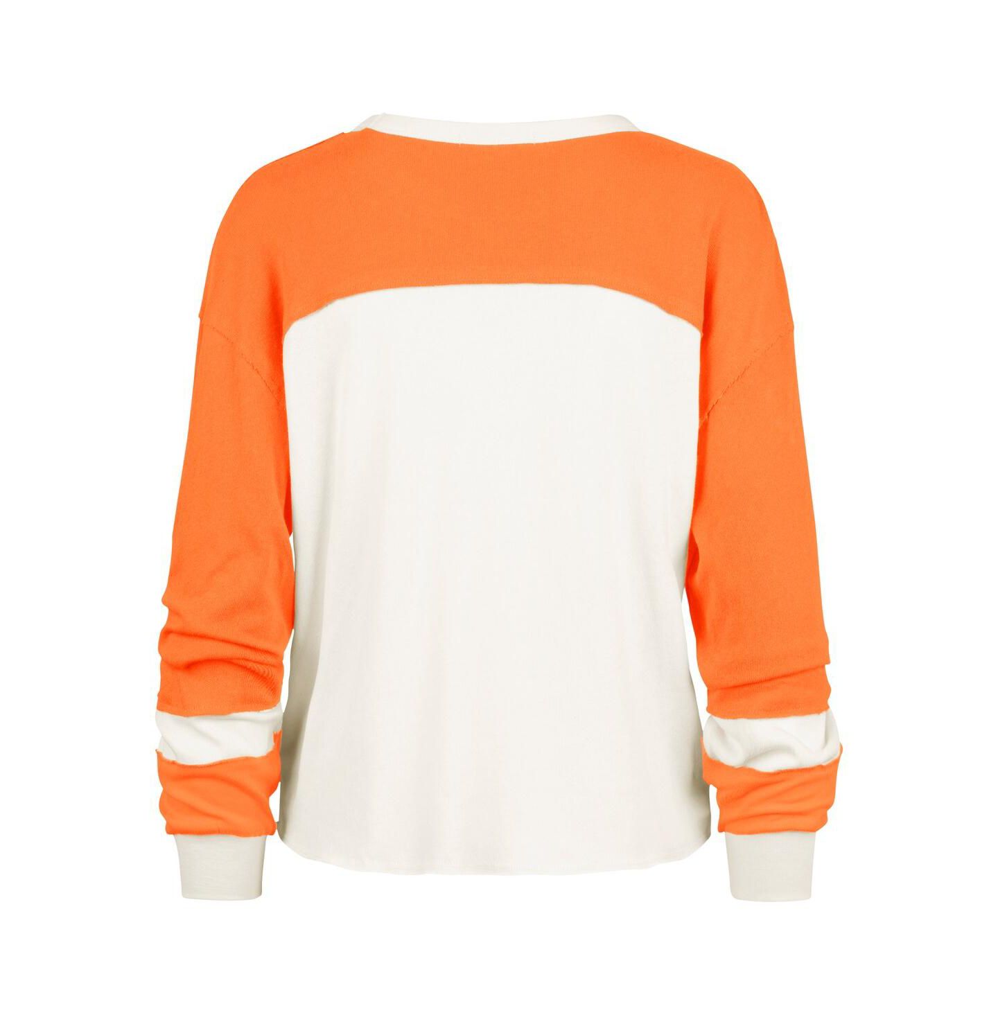 Женский топ '47 Brand Cream Miami Dolphins Double Header Curve Raglan Long Sleeve Crop — фото 3