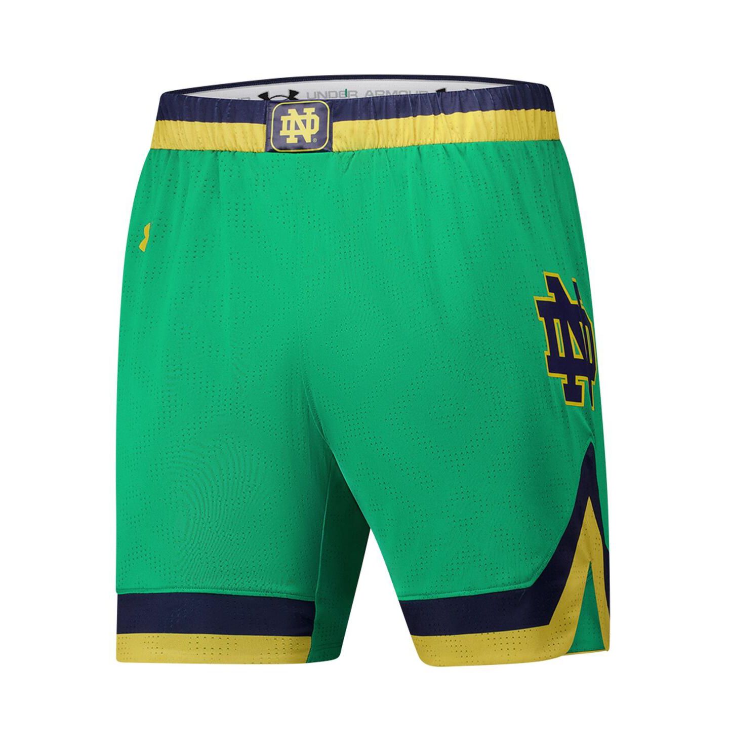 Мужские шорты Under Armour Green Notre Dame Fighting Irish Replica Basketball — фото 3