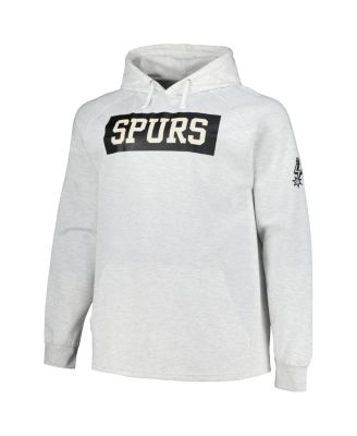 Men's Ash San Antonio Spurs Big Tall Raglan Tri-Blend Pullover Hoodie