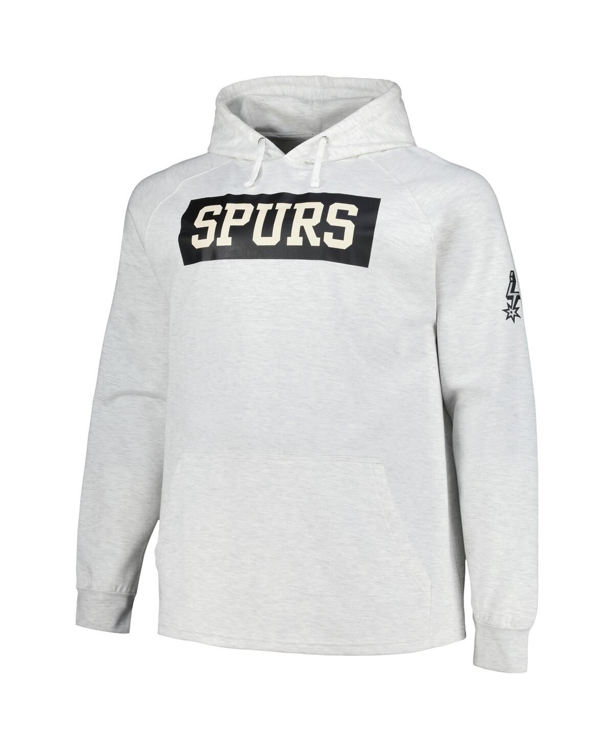 Fanatics Men's Ash San Antonio Spurs Big Tall Raglan Tri-blend Pullover Hoodie In Ash