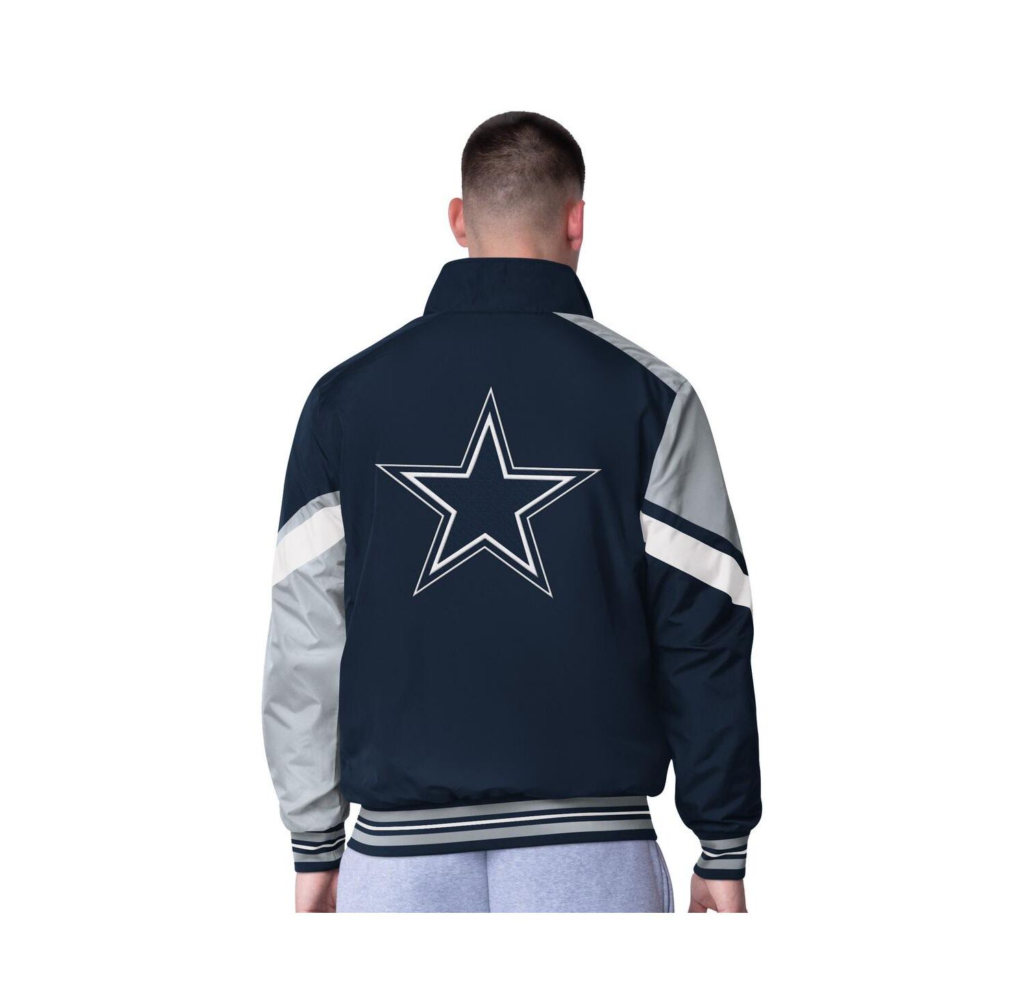 Men's Navy Dallas Cowboys Strong Arm Reversible Full-Zip Jacket