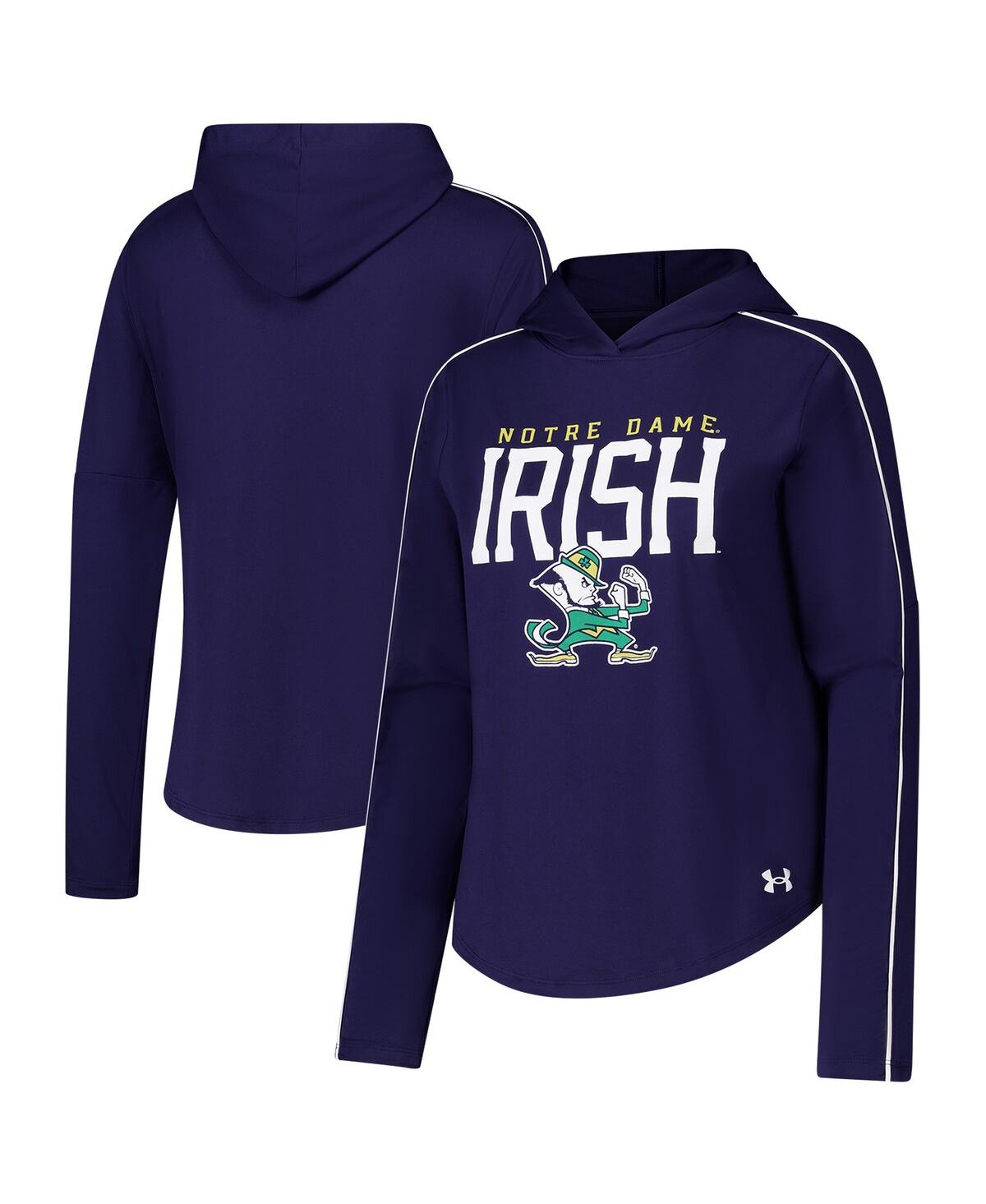 Women's Navy Notre Dame Fighting Irish Gameday Knockout Long Sleeve Hooded T-Shirt - Navy