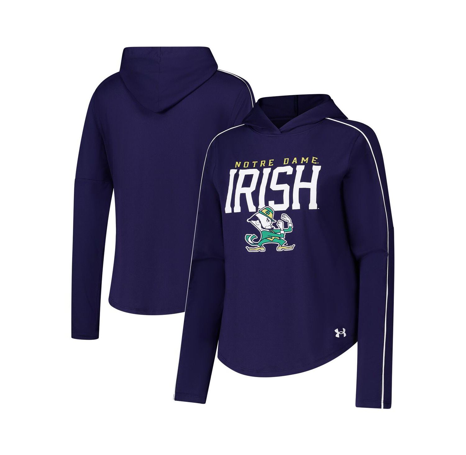 Women's Navy Notre Dame Fighting Irish Gameday Knockout Long Sleeve Hooded T-Shirt