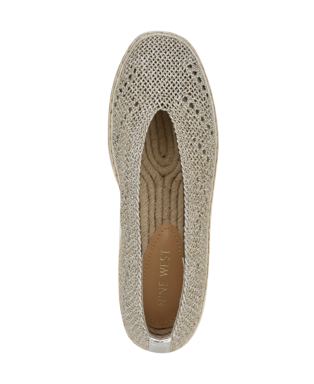 Shop Nine West Women's Rorie Woven Slip-on Espadrille Flats In Silver
