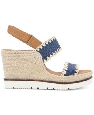 Women's Evora Stitched-Trim Wedge Sandals 