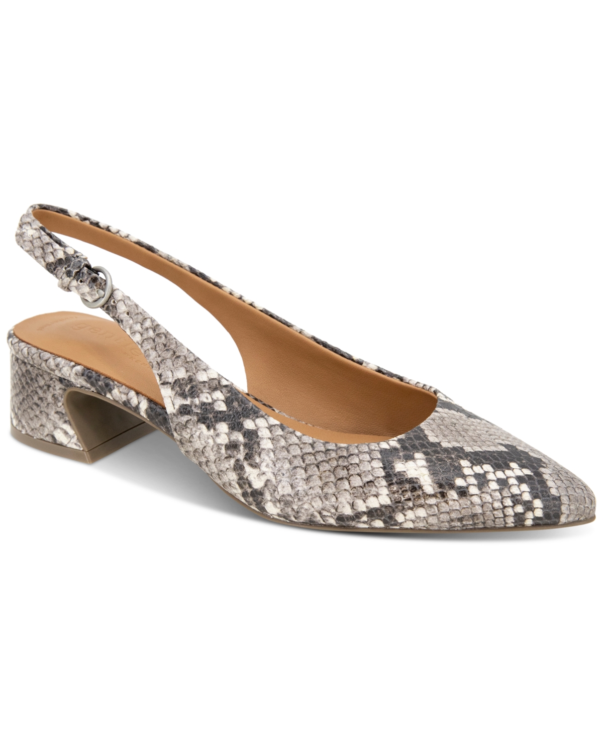Women's Georgia Slingback Block-Heel Pumps - Black, White