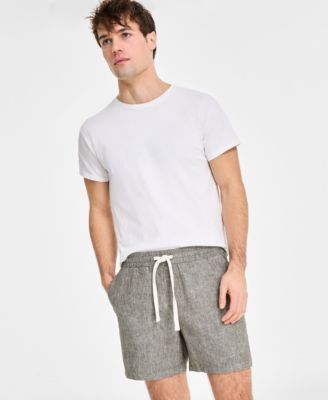 Мужская футболка Sun + Stone с принтом листьев Катлера, футболка с графическим изображением лавового потока и шорты из льняной смеси Chase 6 дюймов эксклюзивно в Macy's