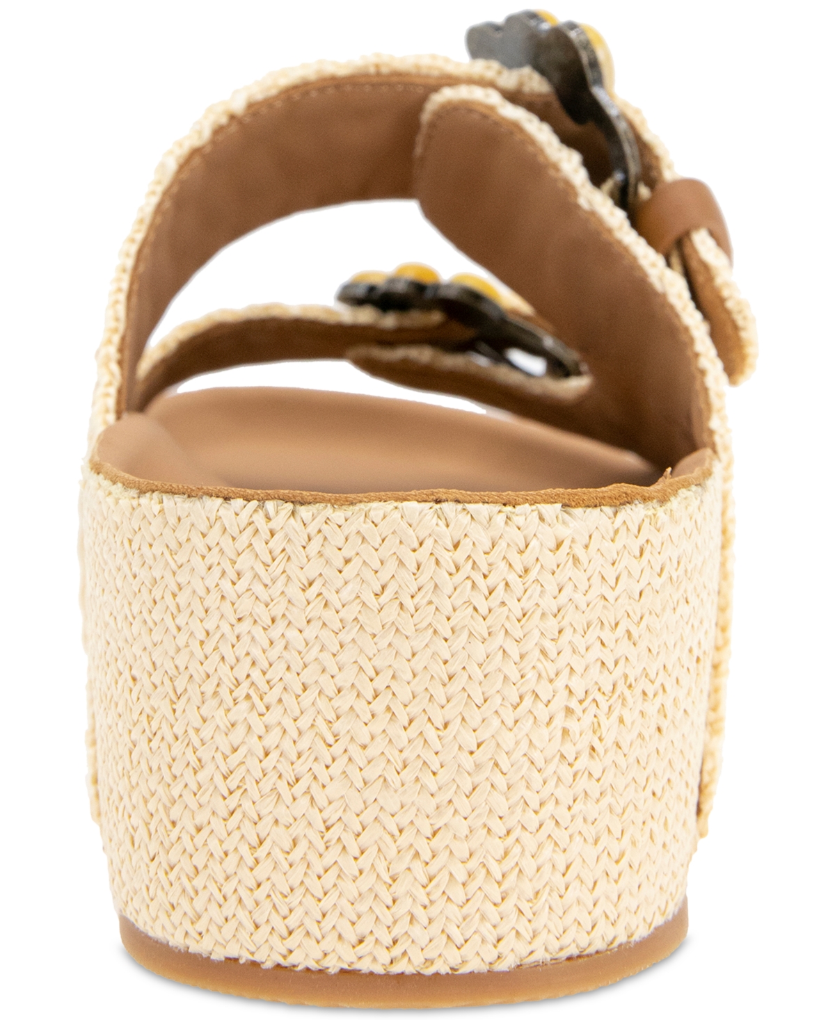 Shop Gentle Souls Women's Kendall Buckled Platform Sandals In Natural Raffia
