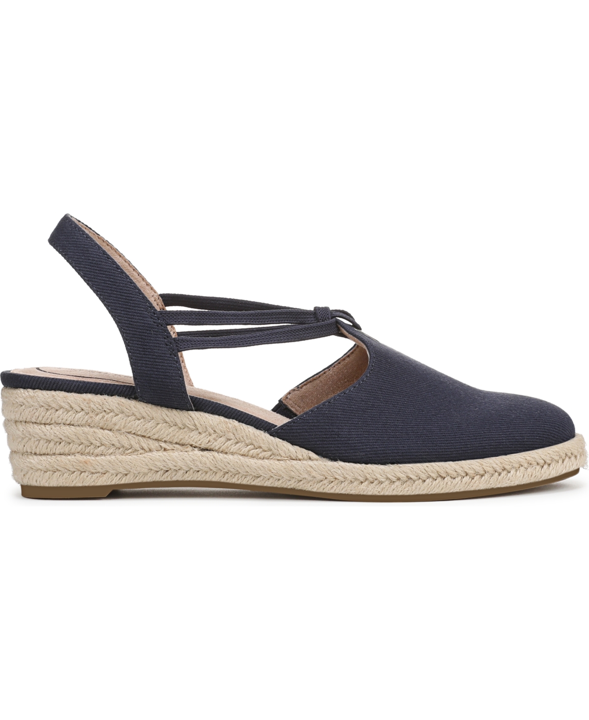 Shop Lifestride Women's Kennedy Closed Almond Toe Wedge Espadrilles In Lux Navy Canvas
