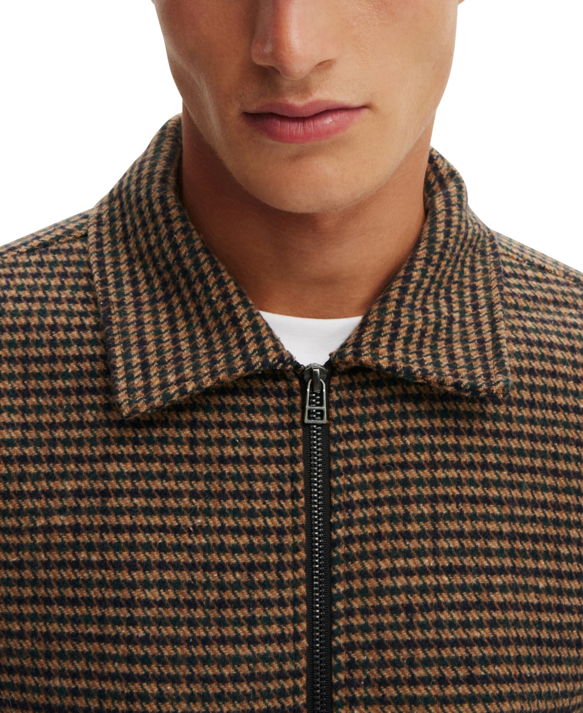 Shop Cotton On Men's Harrington Jacket In Houndstooth Check