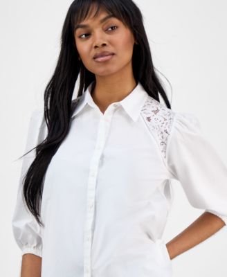 Women's 3/4-Sleeve Button-Up Blouse