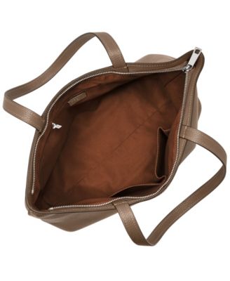 Jessie Leather Top Zip Tote Bag