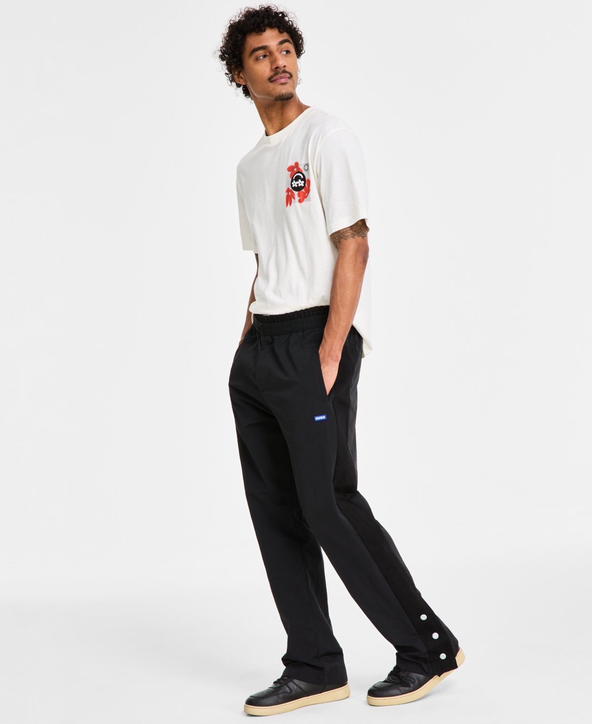 Hugo Boss Hugo By  Men's Baggy-fit Casual Trousers In Black