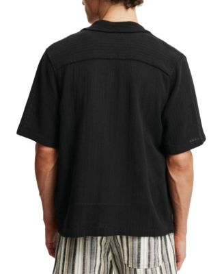 МУЖСКАЯ рубашка с коротким рукавом свободного кроя из ХЛОПКА НА ХЛОПКЕ