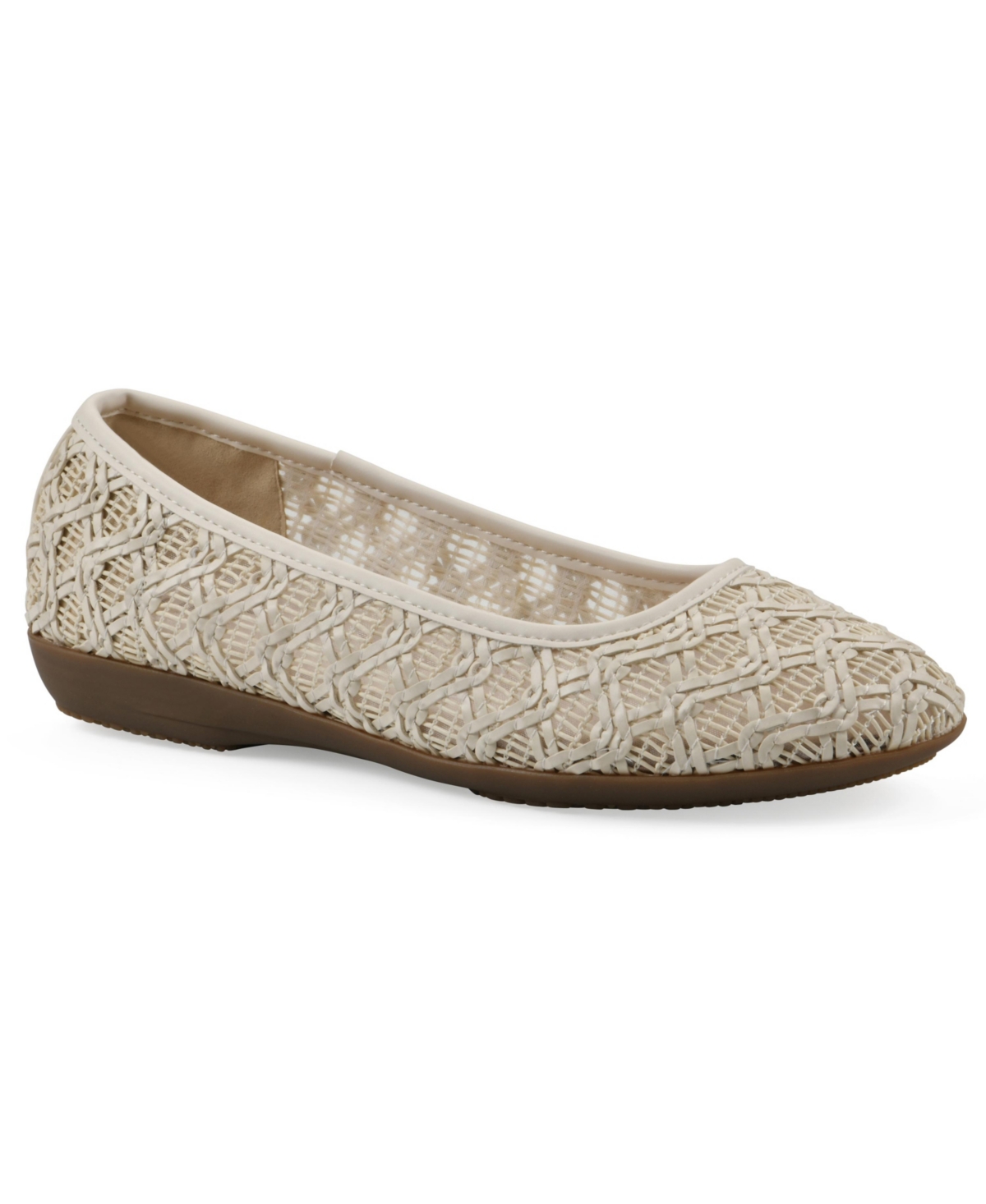 Cliffs By White Mountain Cariann Mesh Ballet Flat In Ecru Smooth