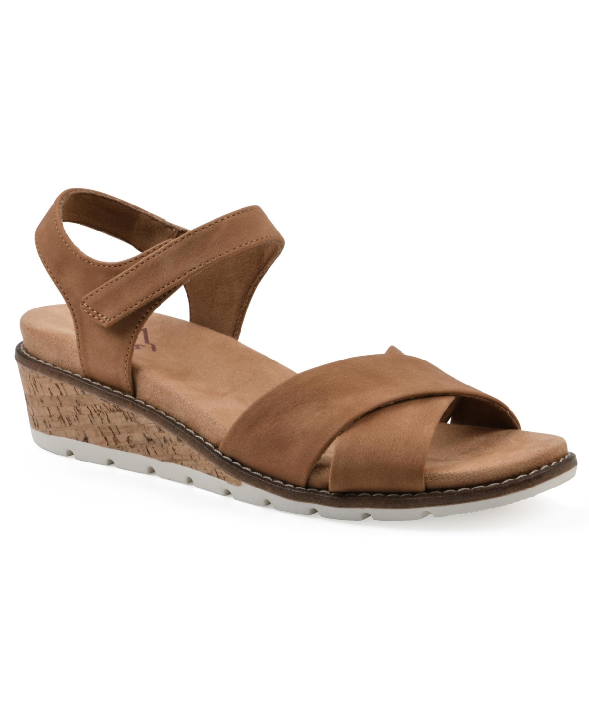 Cliffs By White Mountain Tinna Wedge Sandal In Tan Nubuck