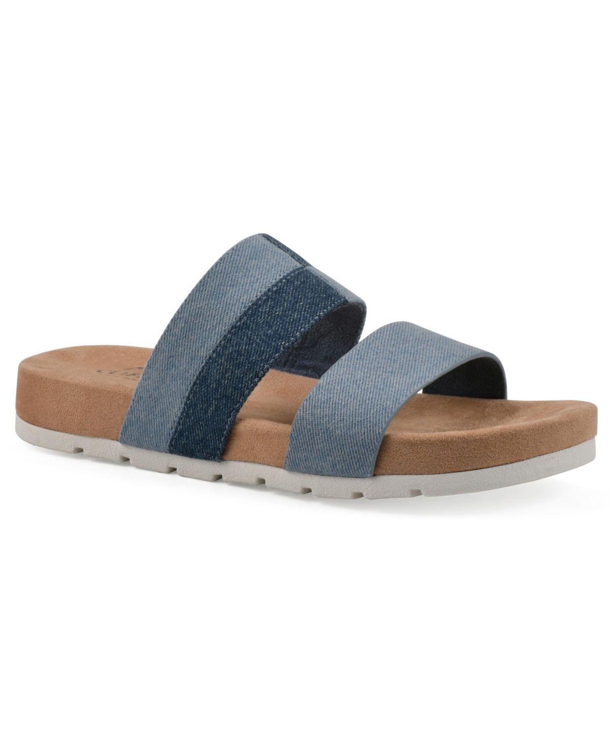 Cliffs By White Mountain Tammy Slide Sandal In Mid-blue Denim