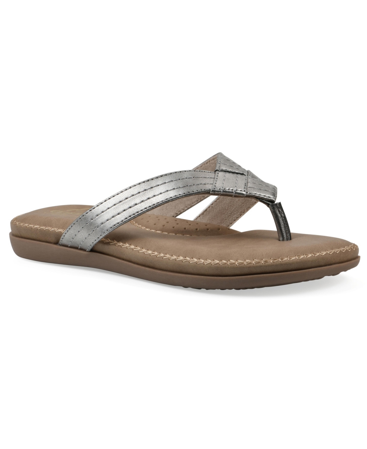 Women's Fateful Thong Slip-On Sandals - Silver Smooth