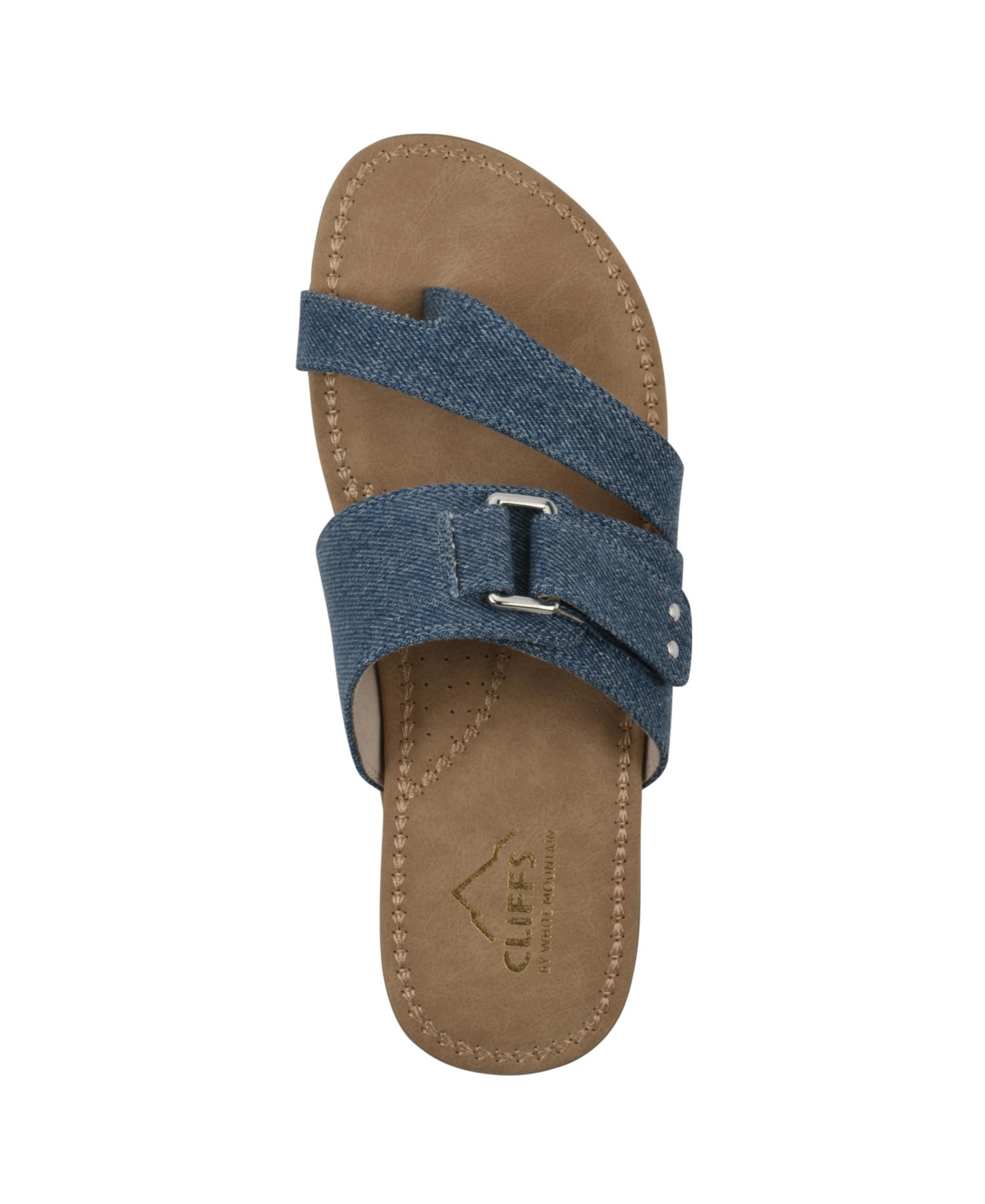 Shop Cliffs By White Mountain Women's Fancify Slip-on Sandals In Blue Denim Fabric