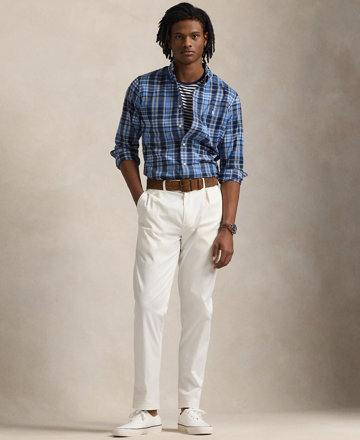 Polo Ralph Lauren Men's Classic Fit Plaid Performance Shirt In Blue Multi