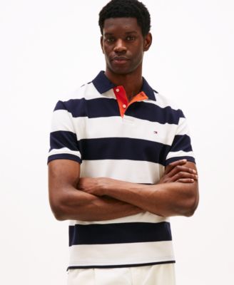 Tommy Hilfiger - Men's Relaxed-Fit Stripe Rugby Polo