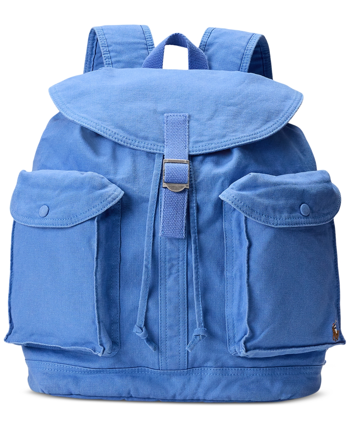 Men's Flap-Top Canvas Backpack - Red