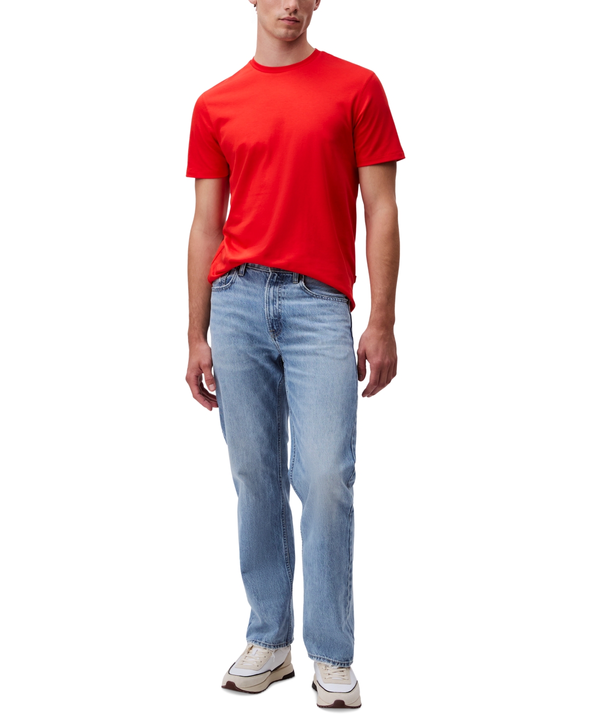 Shop Calvin Klein Men's Short Sleeve Supima Cotton Interlock T-shirt In Red Alert