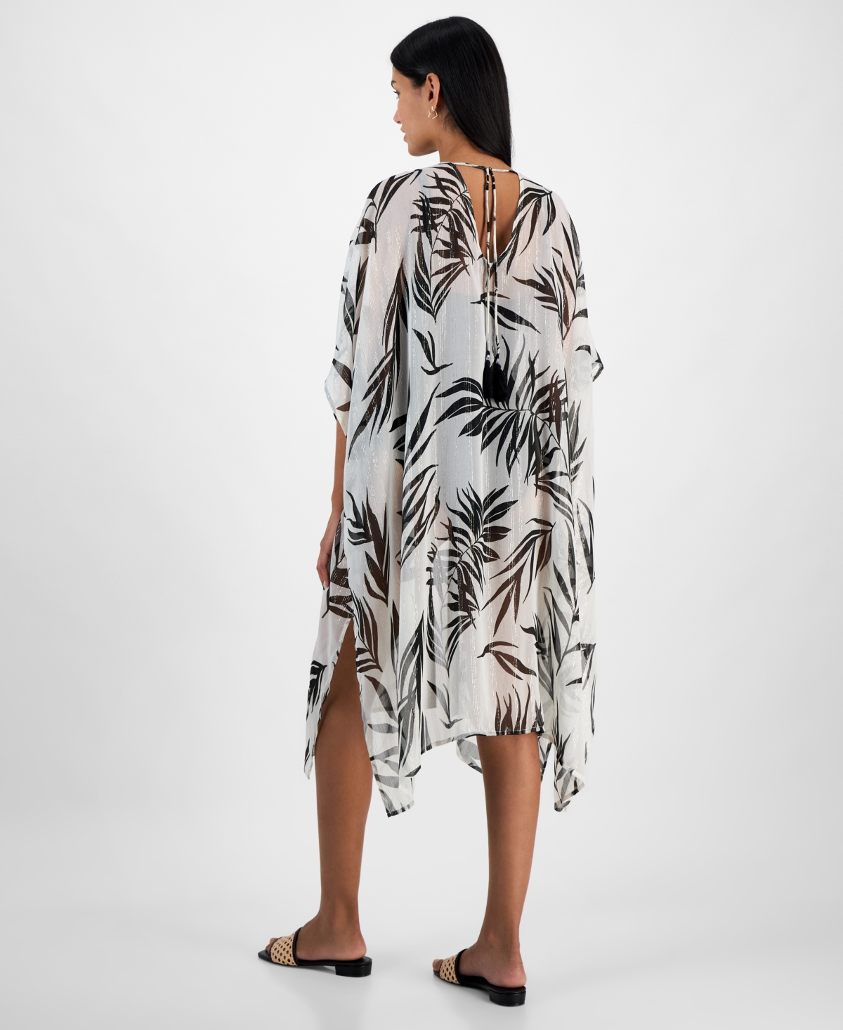 Inc International Concepts Jungle-print Open Duster Cover-up With Shine, Exclusively At Macy's