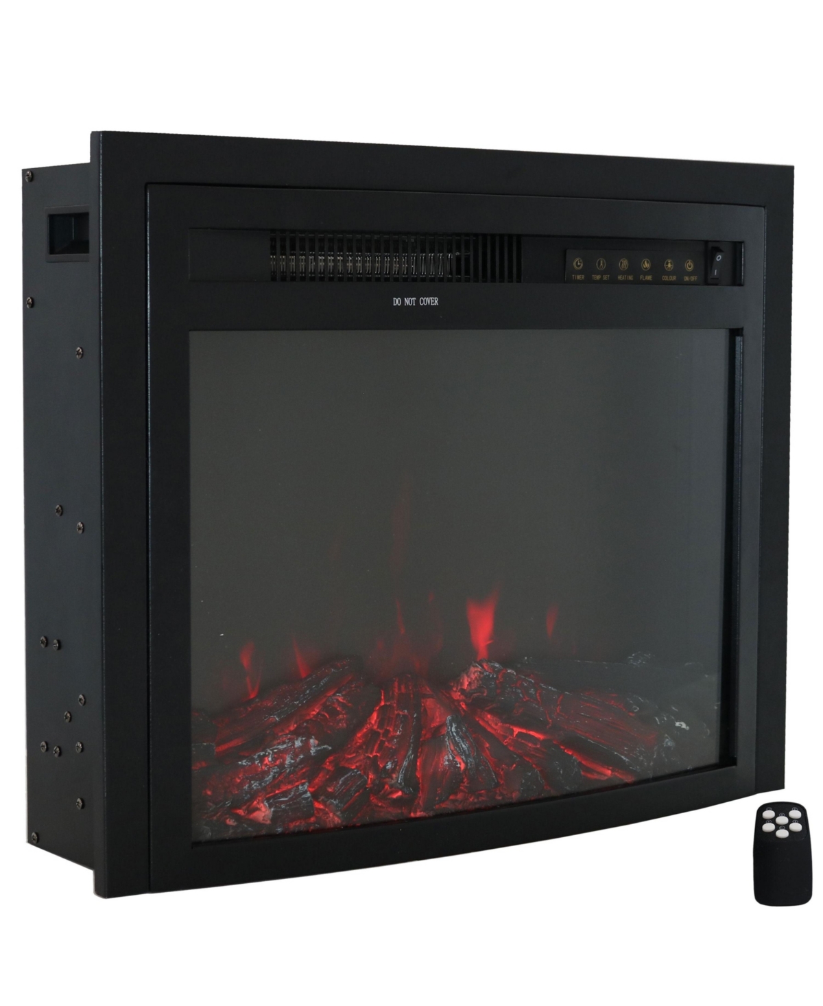 Black Contemporary Indoor Electric Fireplace Insert - Wall Mount Electric Fireplace Heater with 9 Color Options - 23-Inch - Black