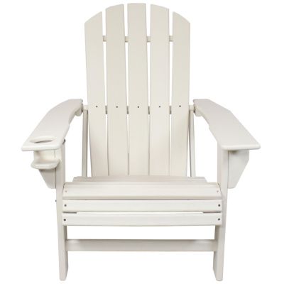 Outdoor Lake Style Adirondack Chair with Cup Holder