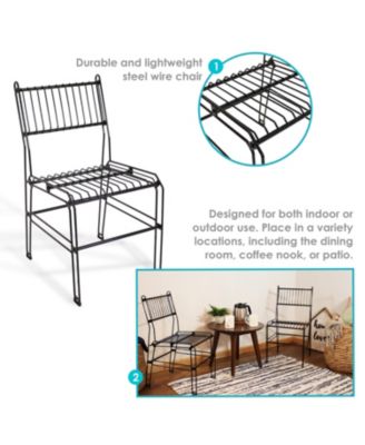 Indoor/Outdoor Furniture Steel Wire Dining Chair - Black
