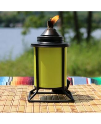 Outdoor Metal Patio Deck Poolside Lawn Tabletop Torch Set - Green, Blue, Orange, and Brown