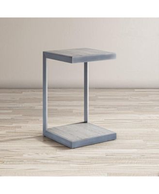 Global Archive Distressed Acacia and Stainless Steel "C" Table