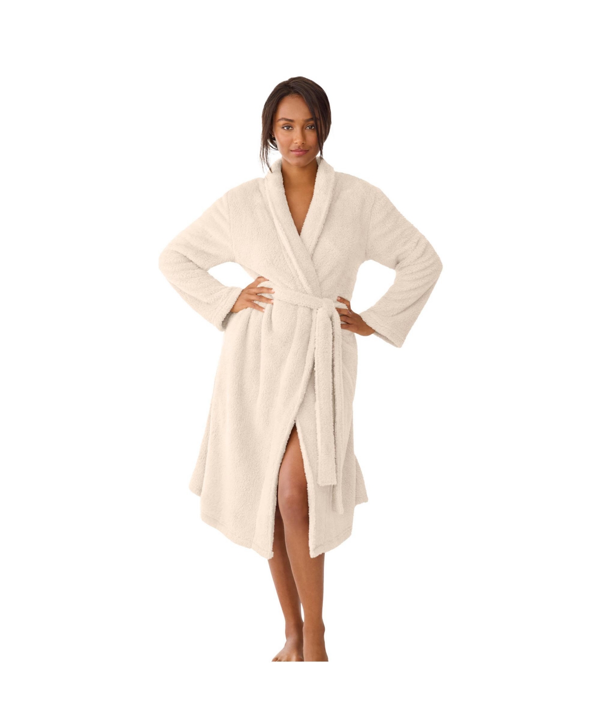 Plus Size Ultra Plush Wrap Robe - Oatmeal